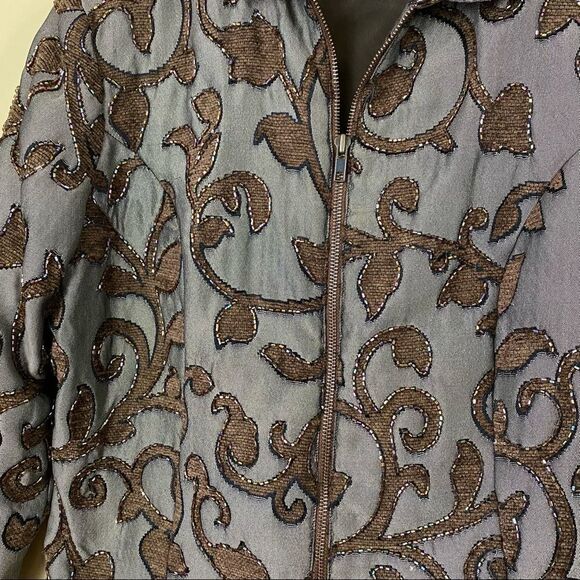Vintage ENTICE Exclusive 3-D Zippered Embellished Jacket Size Medium - Picture 6 of 8